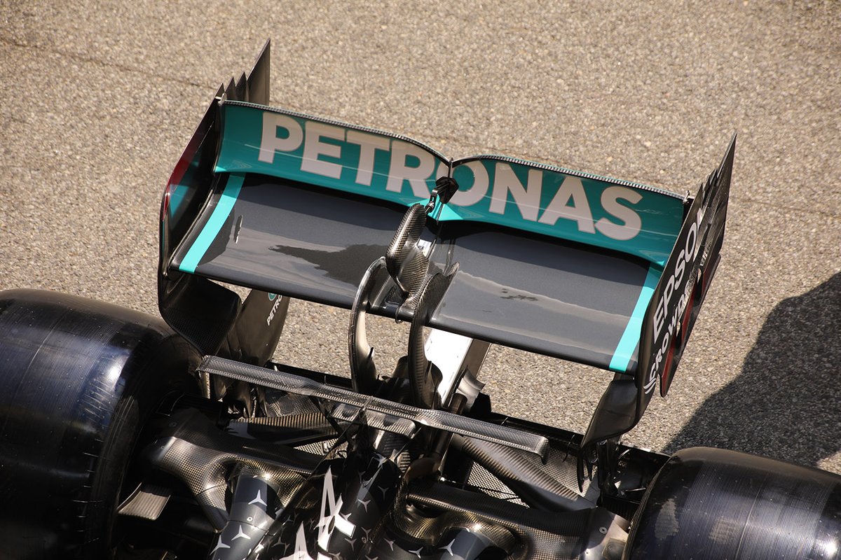Détail de l'aileron arrière de la Mercedes F1 W11