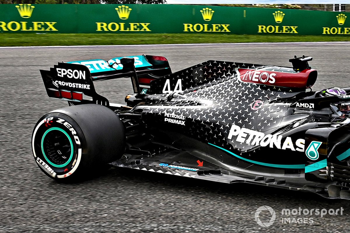 Détail du plancher de la Mercedes F1 W11