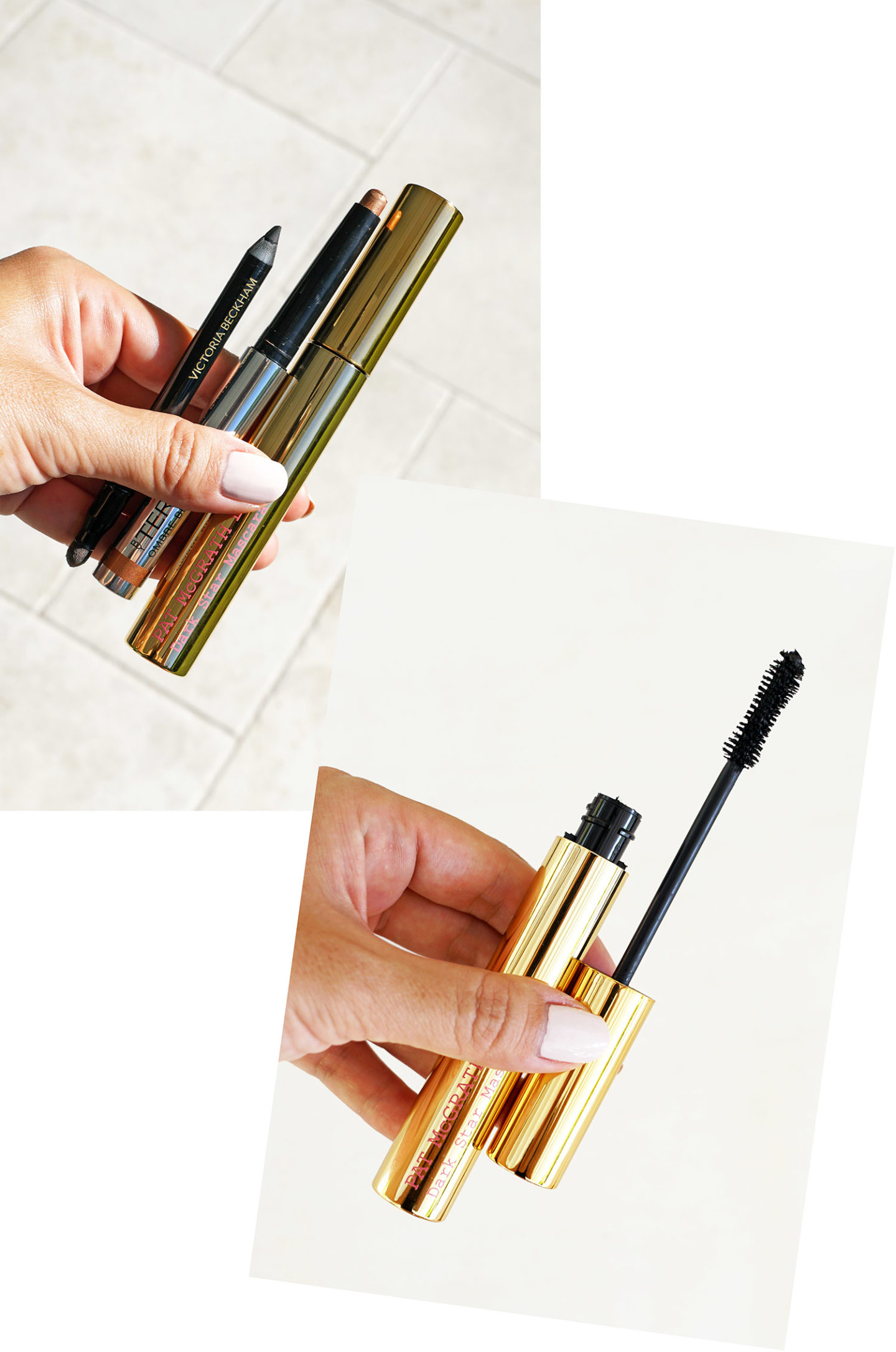 Maquillage des yeux Favoris par Terry, l'eyeliner Victoria Beckham et le mascara Dark Star de Pat McGrath