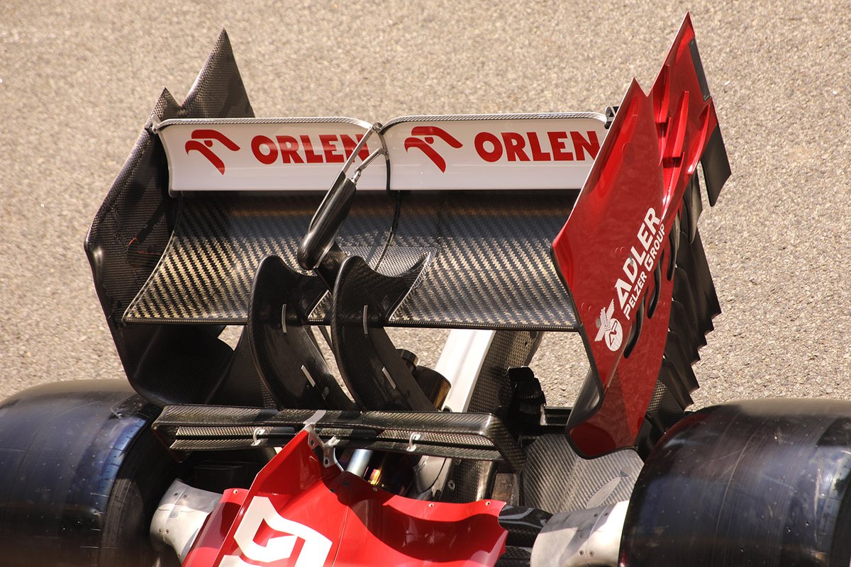 Détail de l'aileron arrière de l'Alfa Romeo Racing C39
