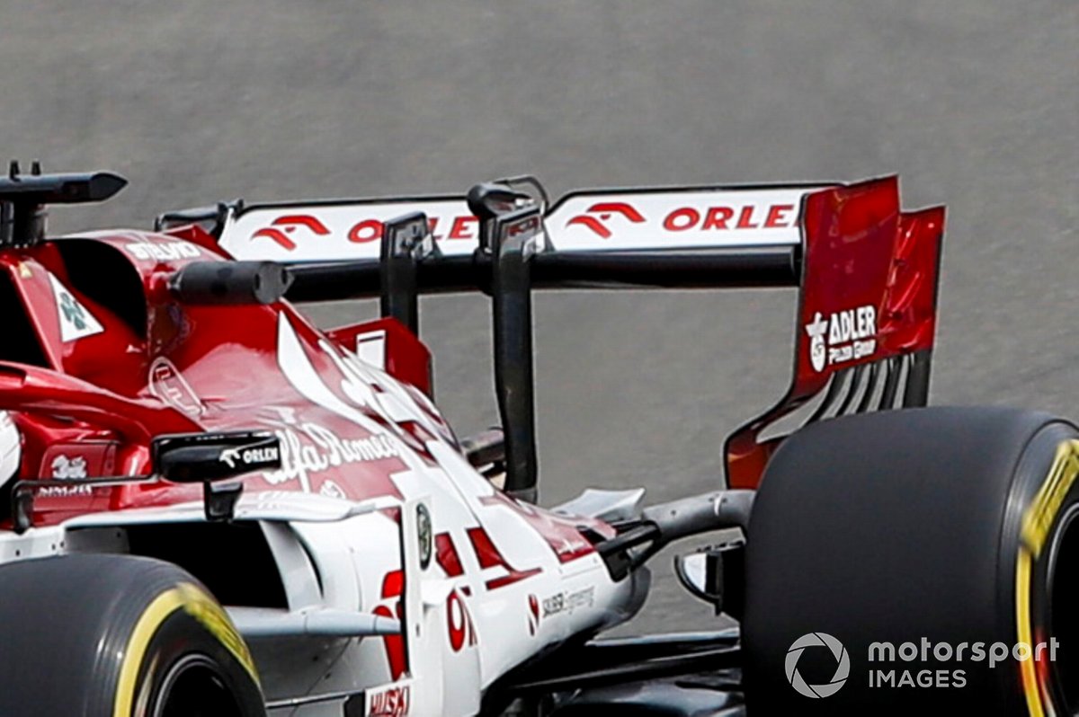 Kimi Raikkonen, détail de l'aileron arrière de l'Alfa Romeo Racing C39
