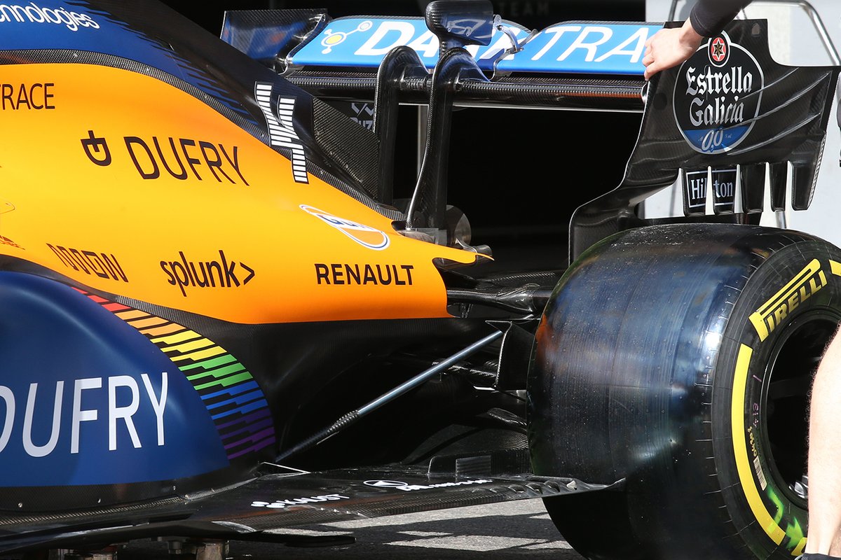 Détail de l'aile arrière de la McLaren MCL34