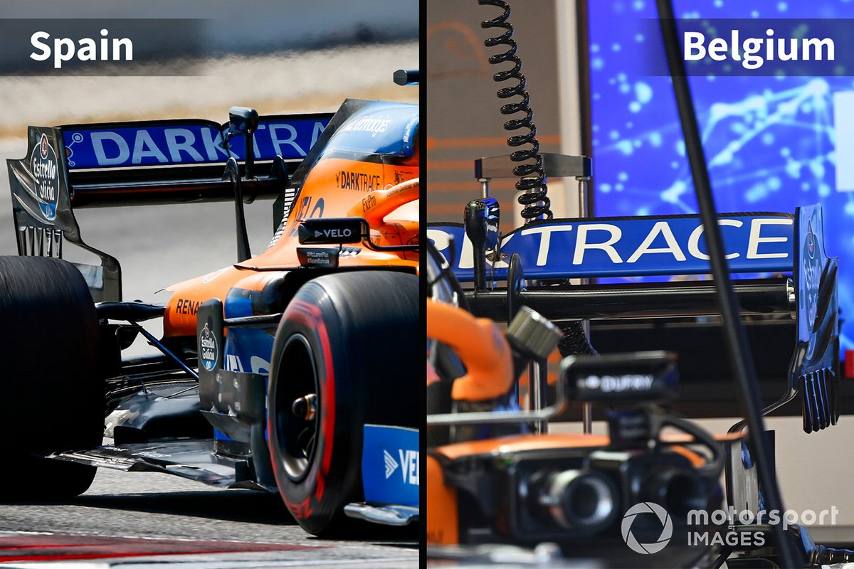 Comparaison McLaren MCL35 Espagne vs Belgique