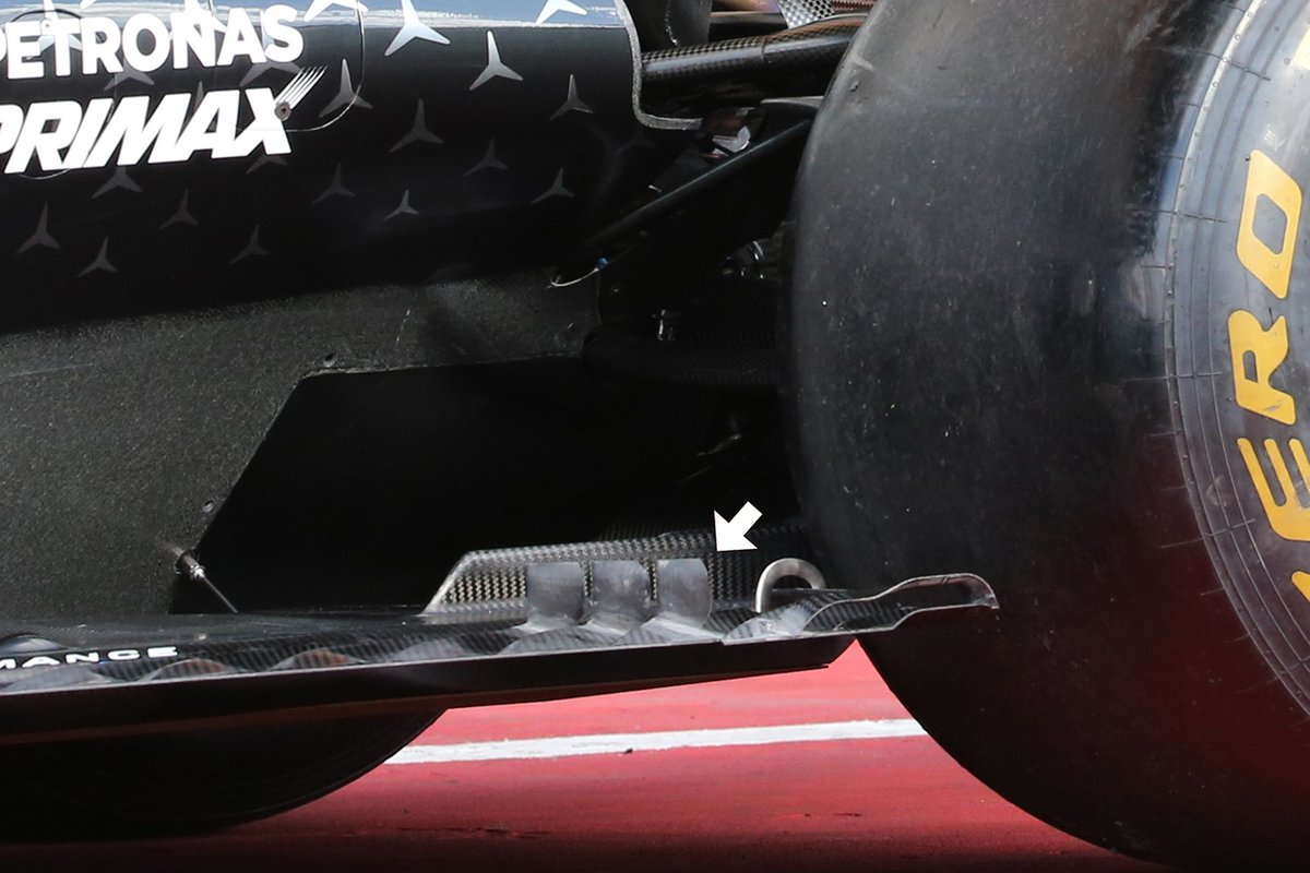Détail du plancher de la Mercedes F1 W11