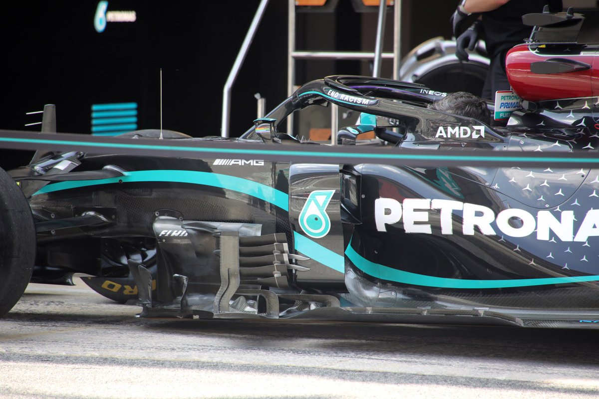 Détail des sidepods de la Mercedes F1 W11