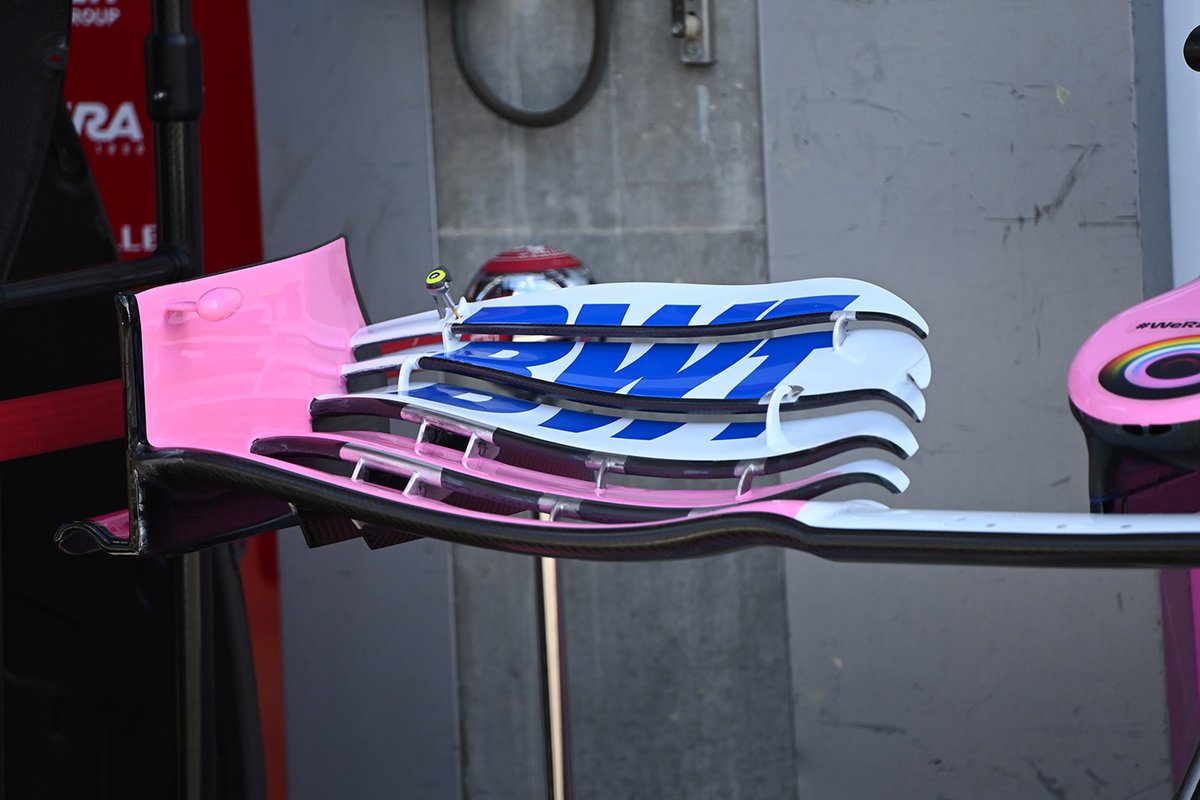 Détail de l'aileron avant du Racing Point RP20