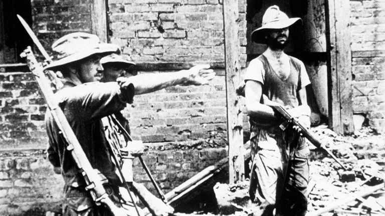 La 77e brigade Chindit à Mogaung, en Birmanie, pendant la guerre contre le Japon