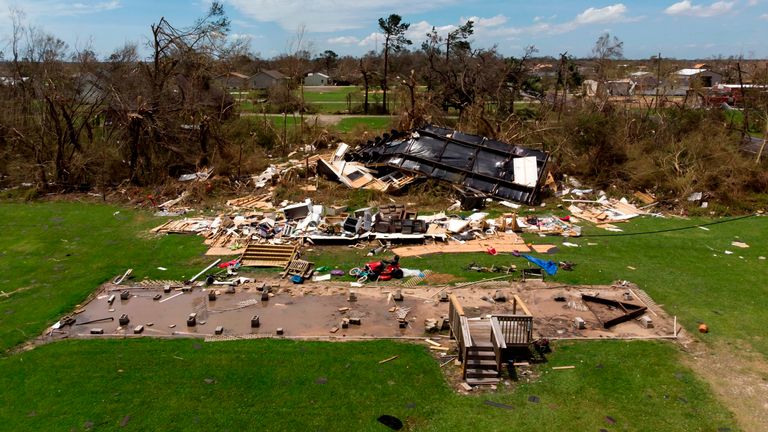 Des maisons en Louisiane ont été rasées par l'ouragan