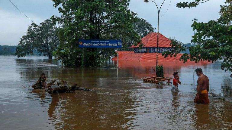 Une grande partie du Kerala est sous l'eau