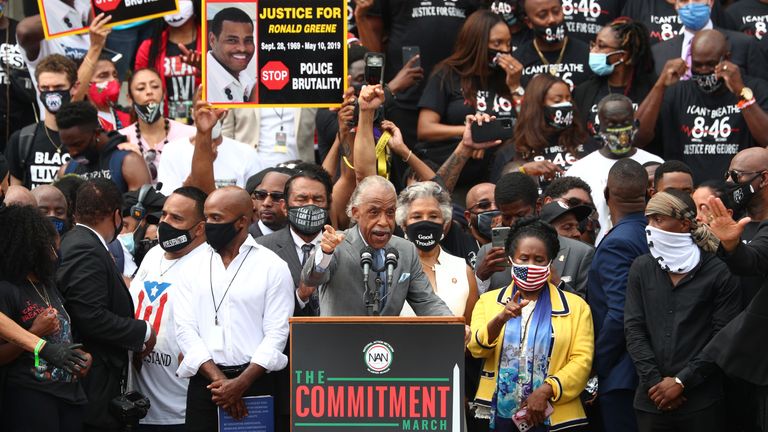 Le révérend Al Sharpton s'est exprimé avec passion lors de la marche et a appelé au changement