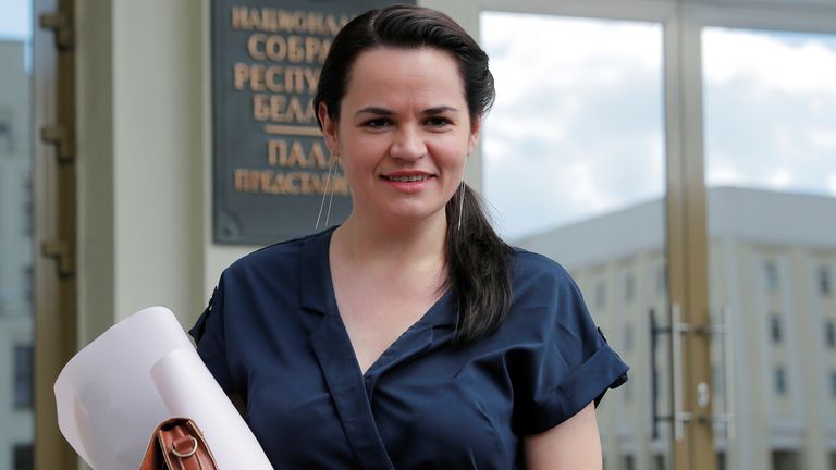 Candidate à la présidence Svetlana Tikhanovskaya 