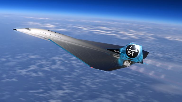Le design de l'aile delta est similaire à la forme emblématique du Concorde.  Pic: Vierge Galactique