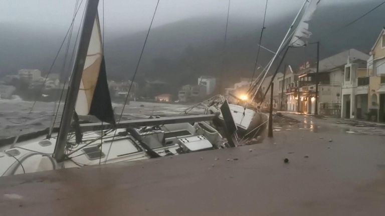 L'île de Céphalonie a été durement touchée par la tempête 