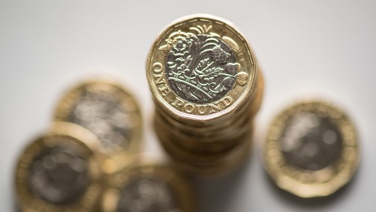 Pièces d'une livre britannique.