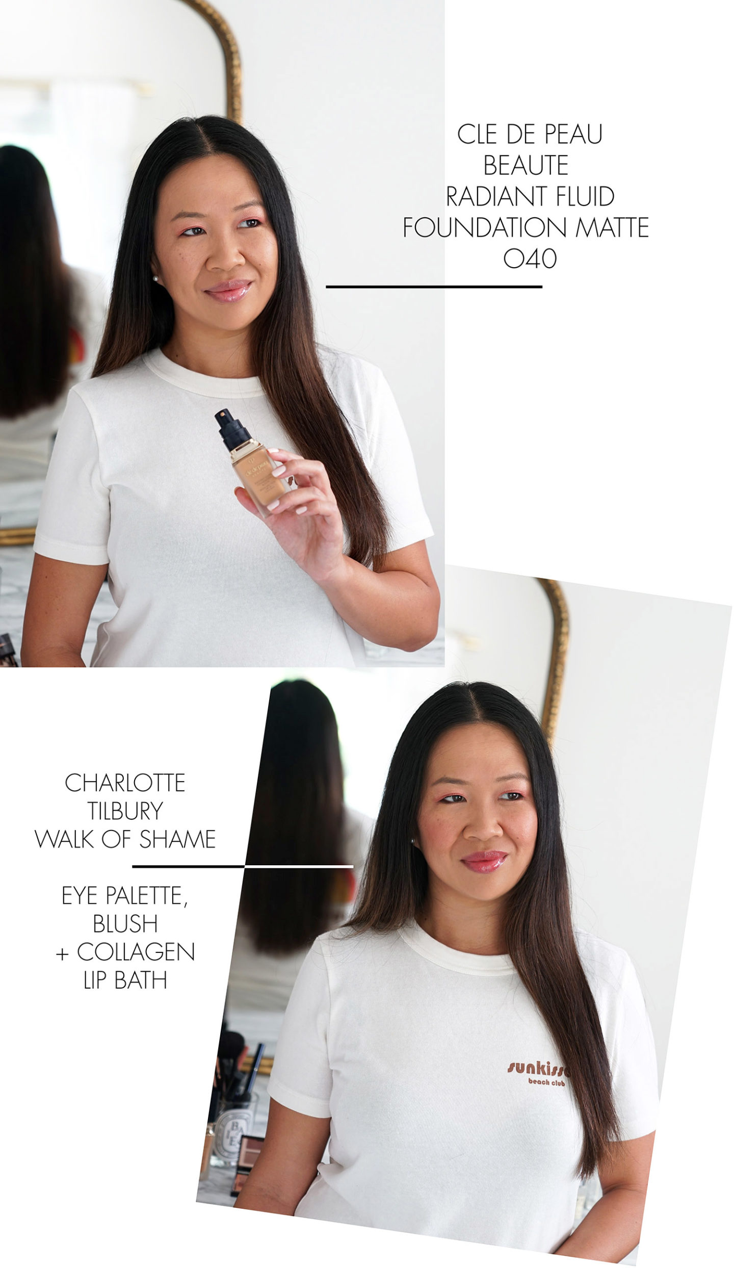 Cle de Peau Radiant Fluid Foundation Matte O40 et Charlotte Tilbury Walk of Shame