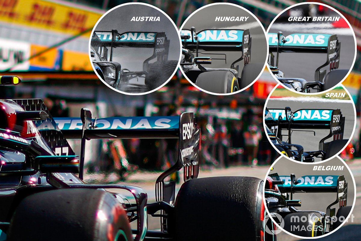 Comparaison de l'aileron arrière de la Mercedes AMG W11