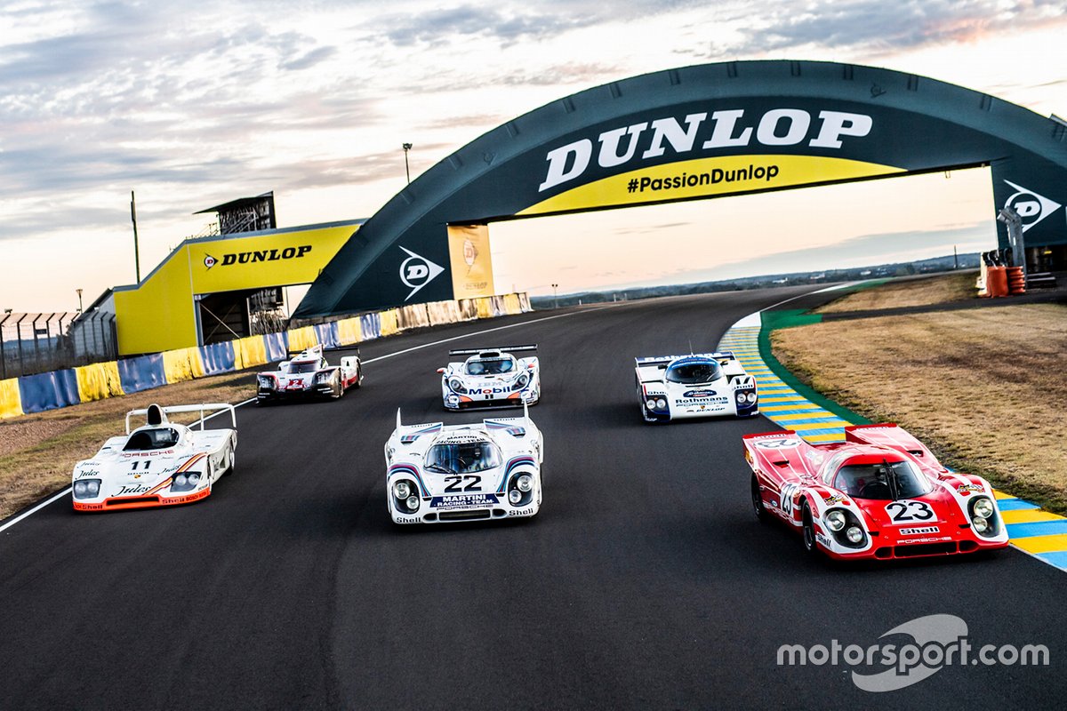 Six vainqueurs Porsche: Porsche 936/81 Spyder, Porsche 919 Hybrid, 1971 Porsche 917 KH # 22, Porsche 911 GT1 98, Porsche 962 C et 1970 Porsche 917 KH # 23