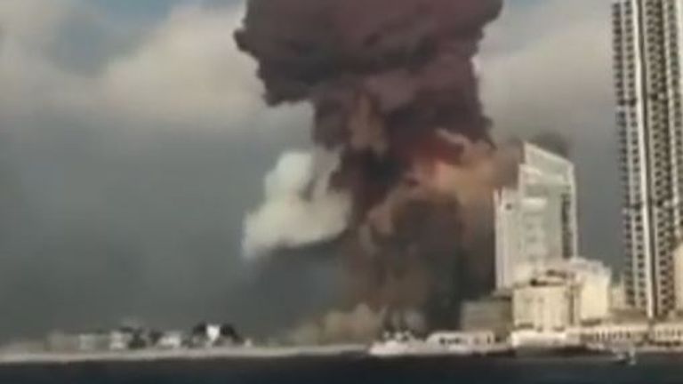 Explosion de Beyrouth vue de la mer