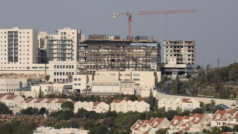 Travaux de construction dans une colonie israélienne en Cisjordanie