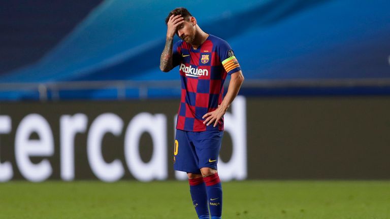 Lionel Messi lors de l'humiliation de la Ligue des champions de Barcelone contre le Bayern Munich