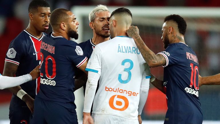 Les joueurs du PSG et de Marseillle se sont affrontés pendant le match