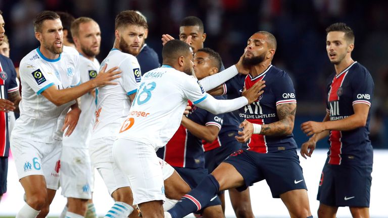 Les joueurs du PSG et de Marseillle se sont affrontés pendant le match
