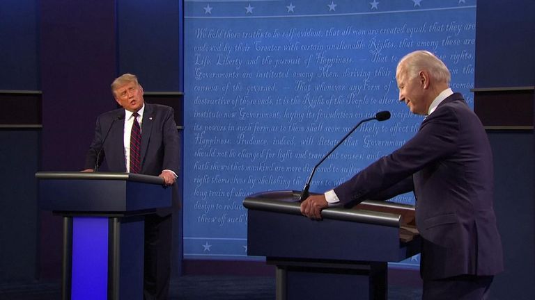 Joe Biden a dit au président Trump de `` se taire '' lors d'un échange devant la Cour suprême 