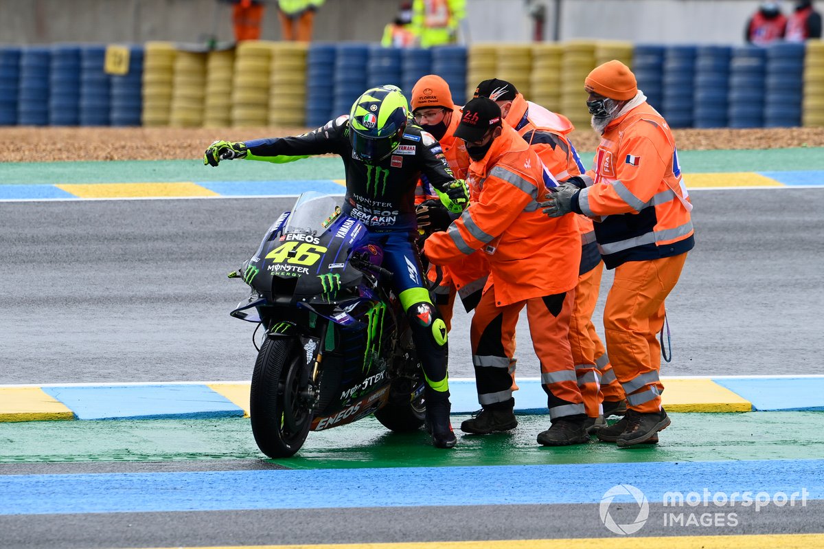 Valentino Rossi, accident de Yamaha Factory Racing