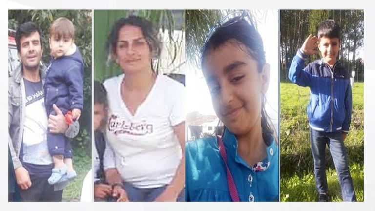 Rasoul Iran-Nejad, 35 ans, Shiva Mohammad Panahi, 35 ans, Anita, 9 ans, et Armin, 6 ans.  Pic: Organisation Hengaw pour les droits de l'homme