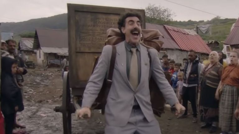 Donald Trump n'est pas fan de la bande dessinée britannique Sacha Baron Cohen.  Pic: Borat 2 / Amazon Prime Video