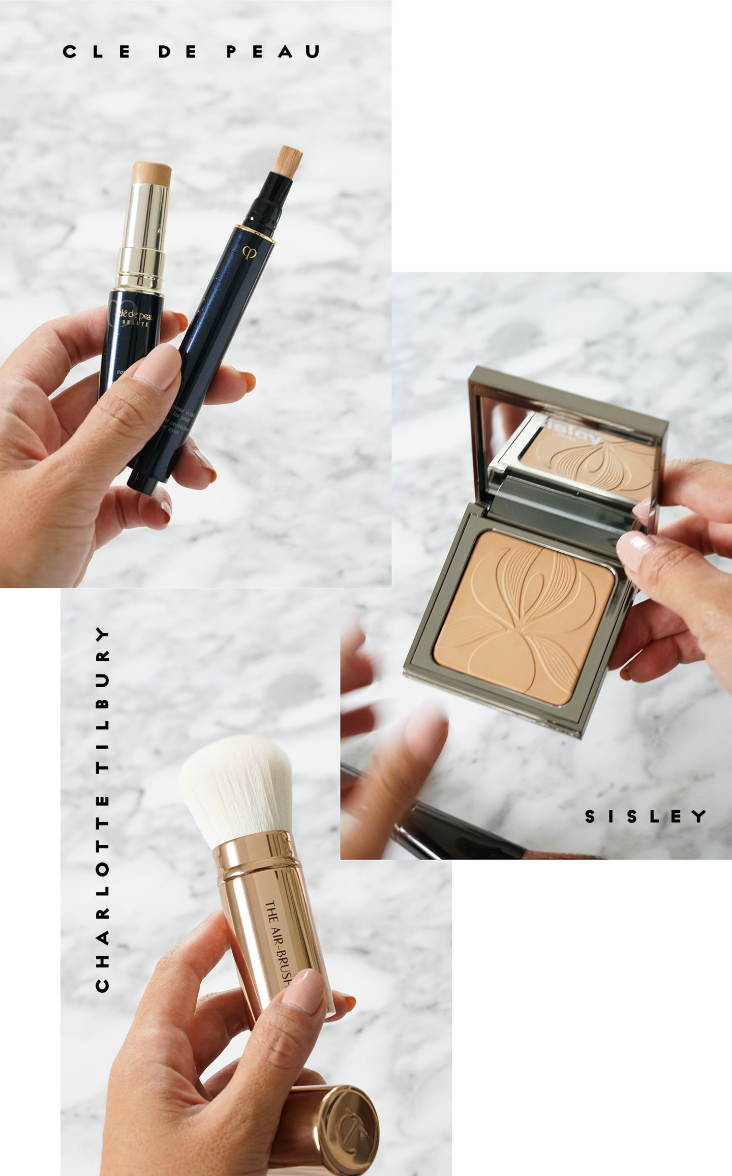 Correcteur Cle de Peau, Sisley Blur Expert, Charlotte Tilbury Air Brush