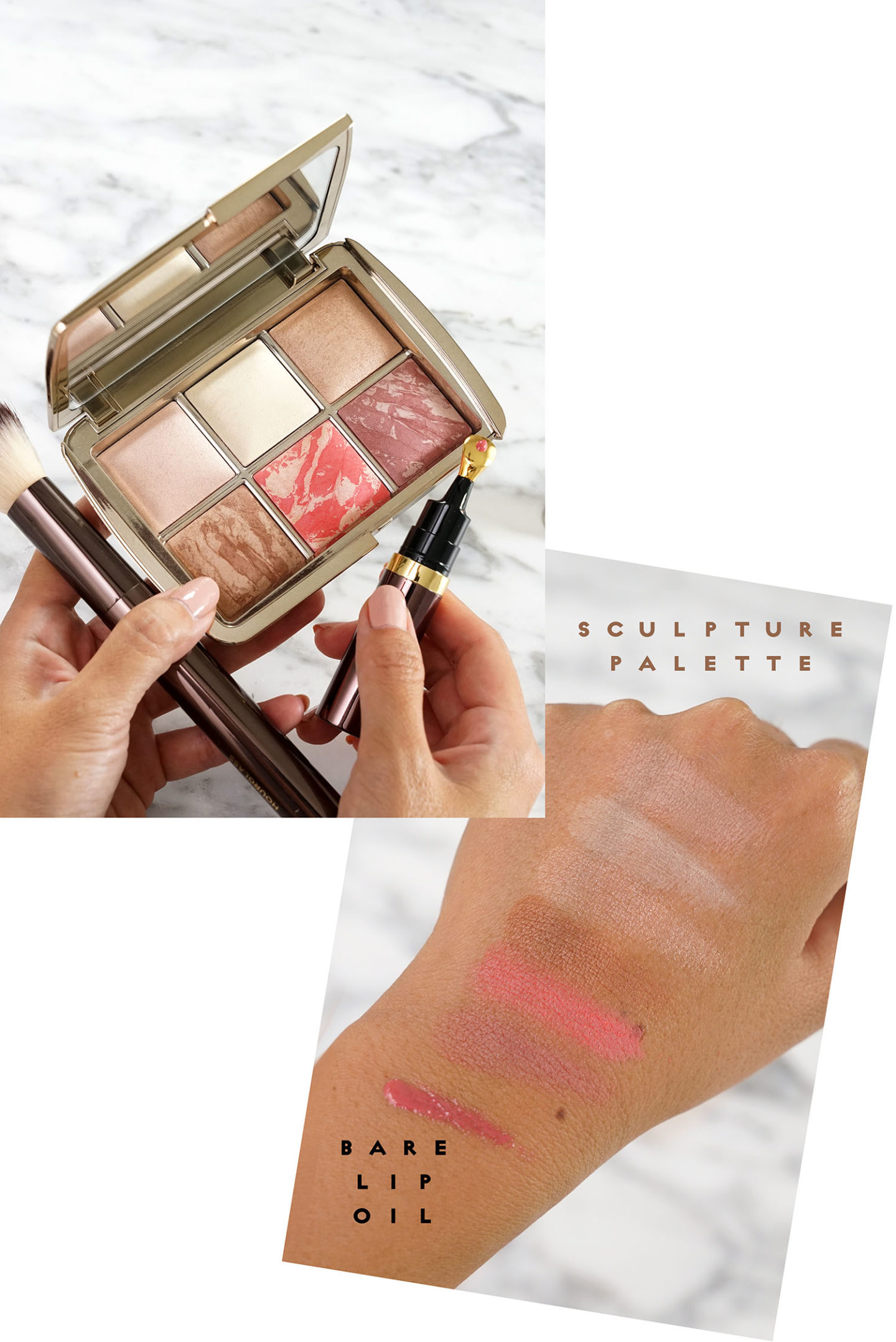 Hourglass Sculpture Ambient Lighting Edit Palette et huile de traitement pour les lèvres nues