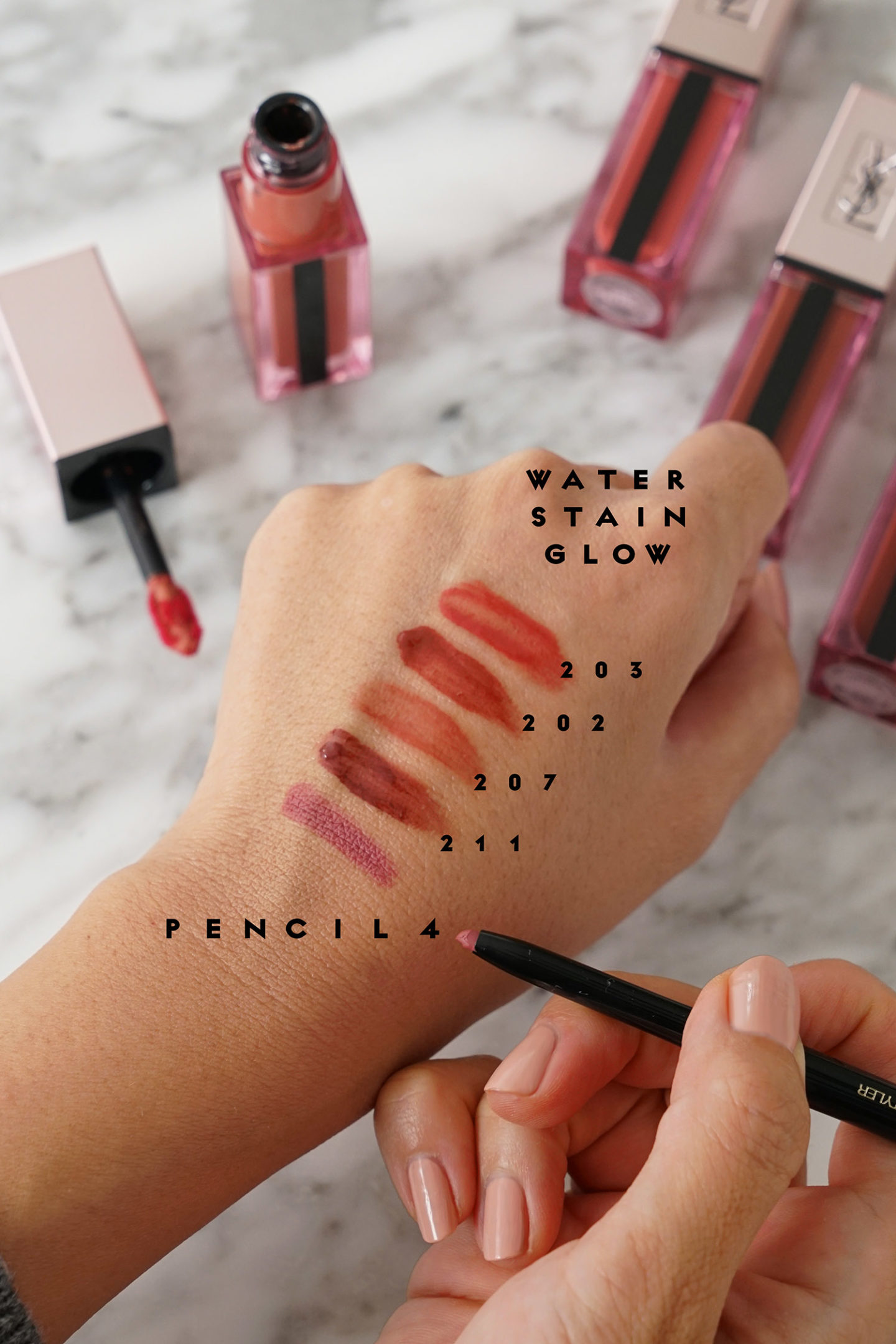 Échantillons YSL Water Stain Glow Lips | Le Look Book Beauté