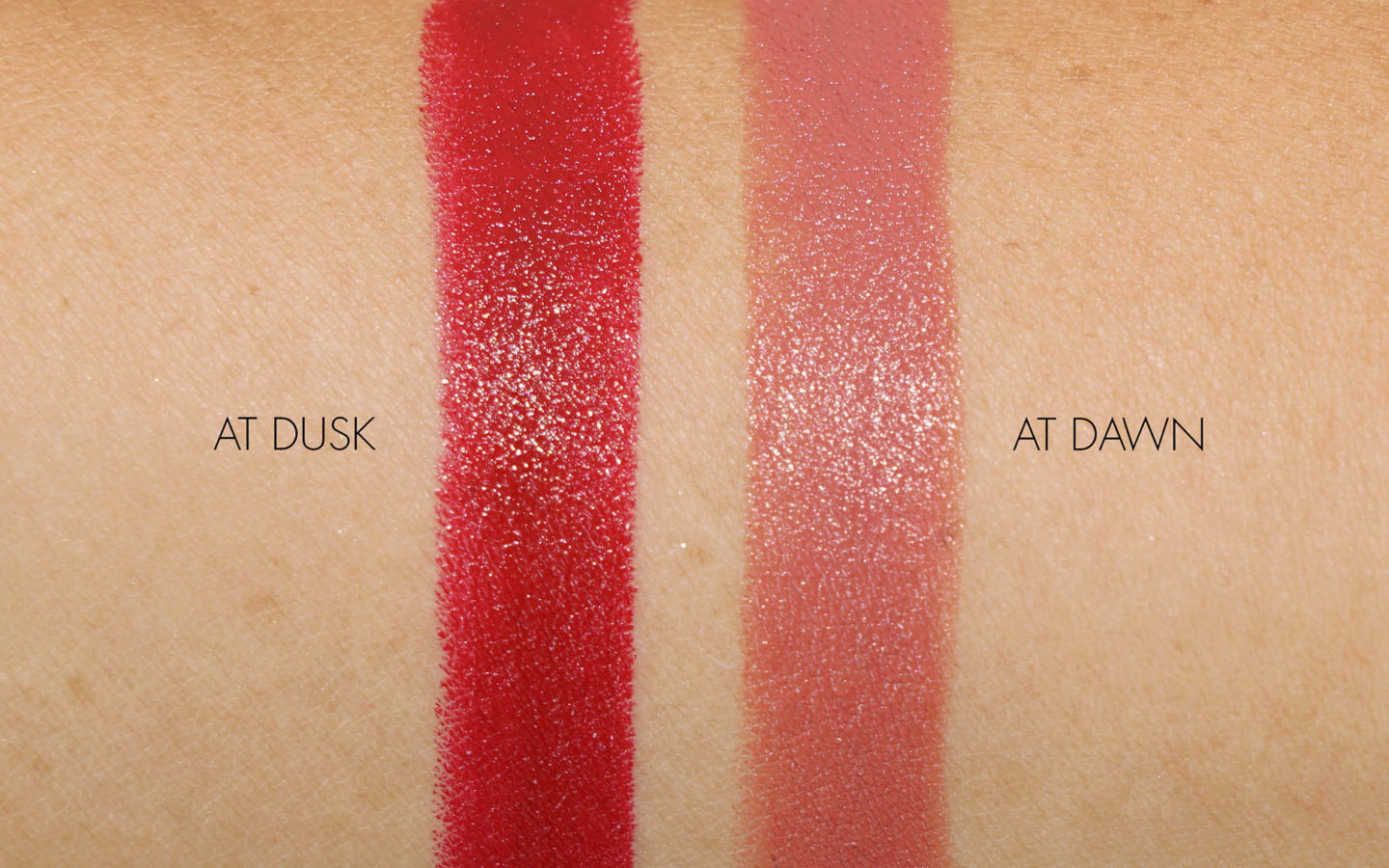 Duo de rouge à lèvres rechargeable Hourglass Confession Sculpture à l'aube et au crépuscule Swatches Sabrina