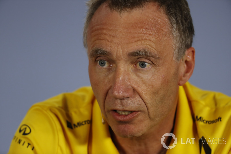 Bob Bell, directeur technique, Renault Sport F1, lors de la conférence de presse