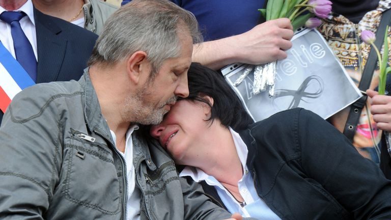 Les parents d'Aurélie Chatelain vus lors d'un mémorial à leur fille en 2015