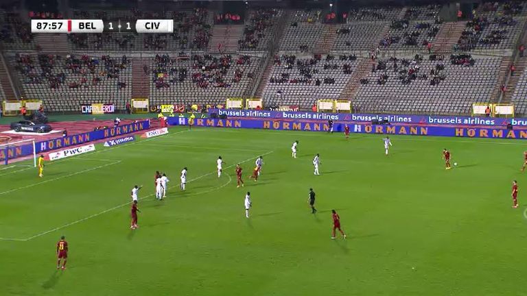La Belgique et la Côte d'Ivoire font match nul 1-1 