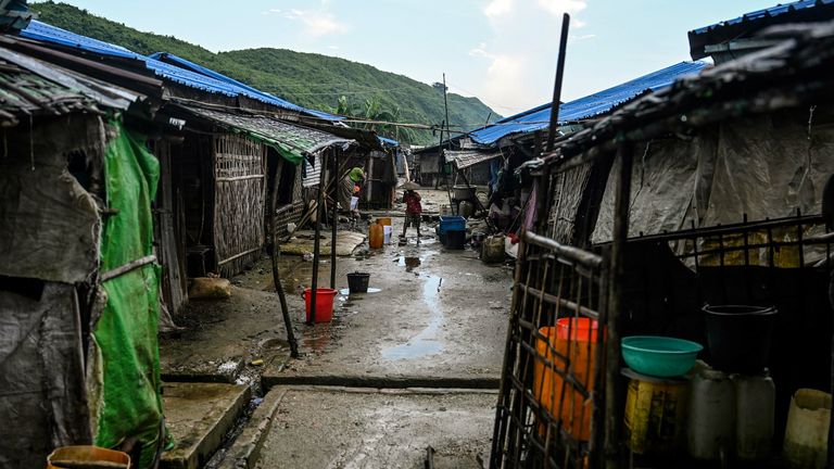 Camp de Kyauktalone à Kyaukphyu, État de Rakhine, Myanmar 