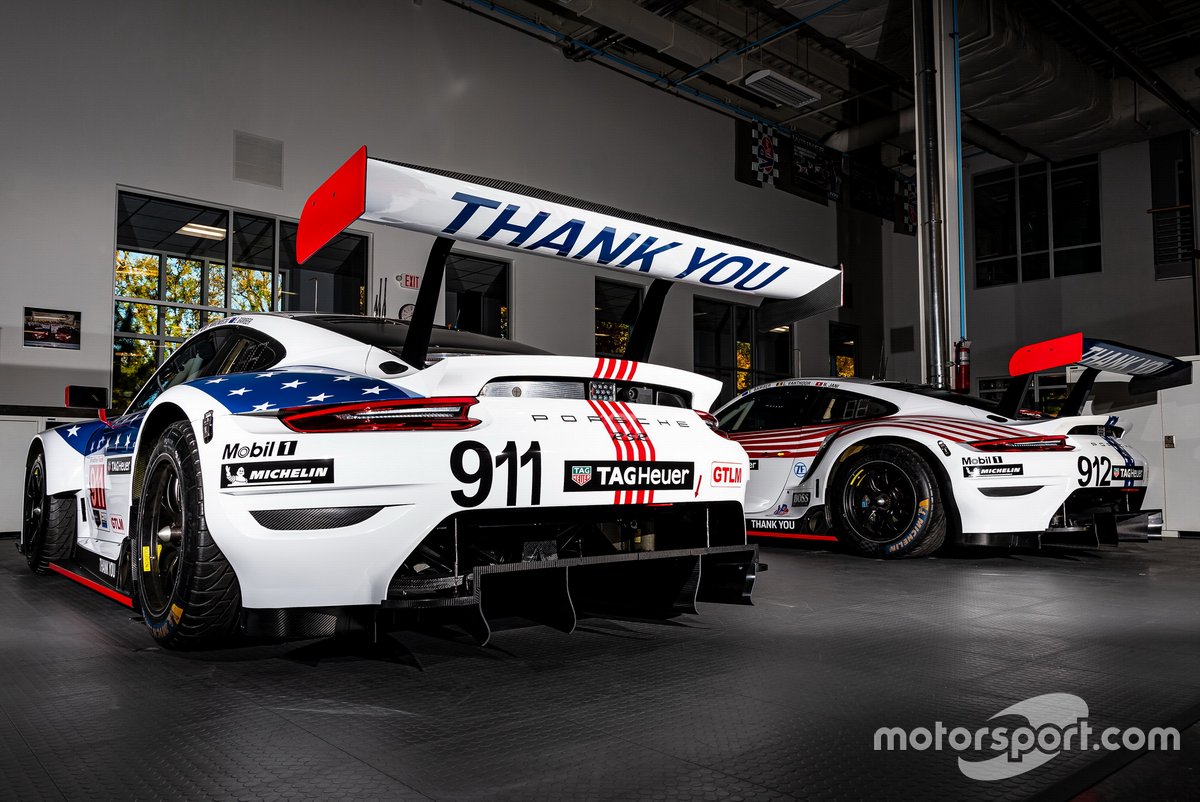 # 911 Porsche GT Team Porsche 911 RSR: Frederic Makowiecki, Nick Tandy, Earl Bamber, # 912 Porsche GT Team Porsche 911 RSR: Earl Bamber, Laurens Vanthoor, Neel Jani
