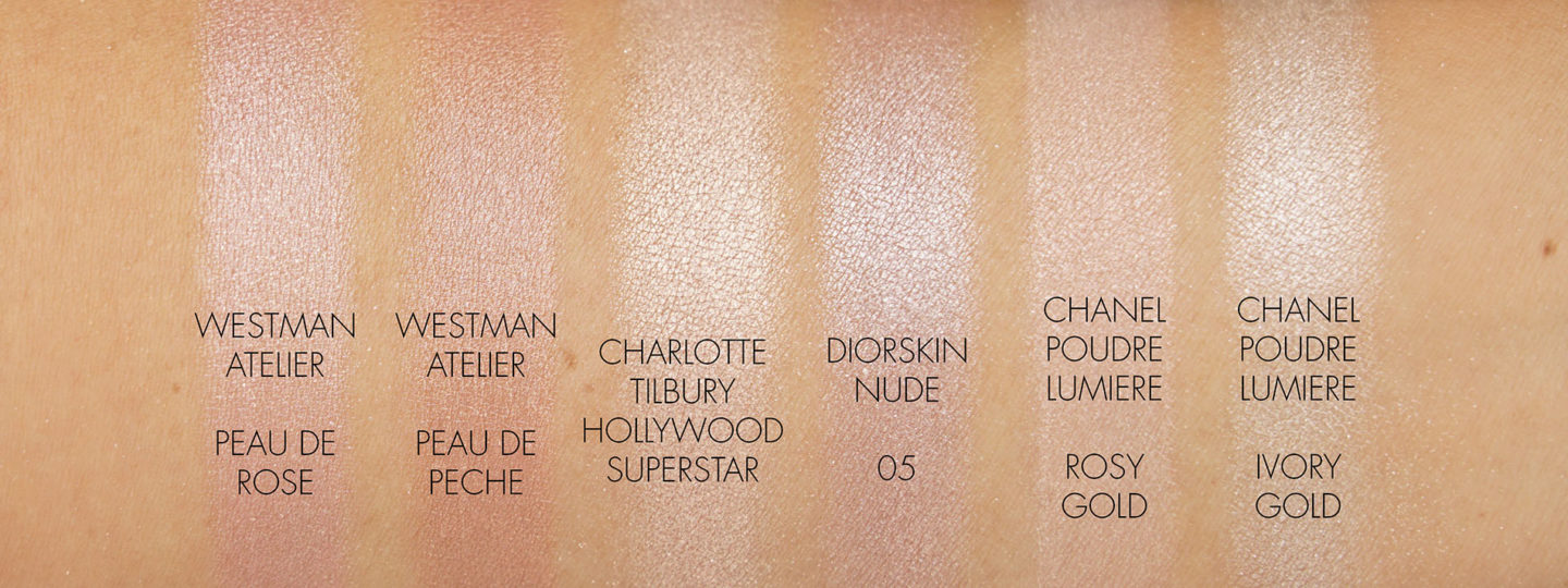 Westman Atelier, Charlotte Tilbury, échantillons de surligneur Dior