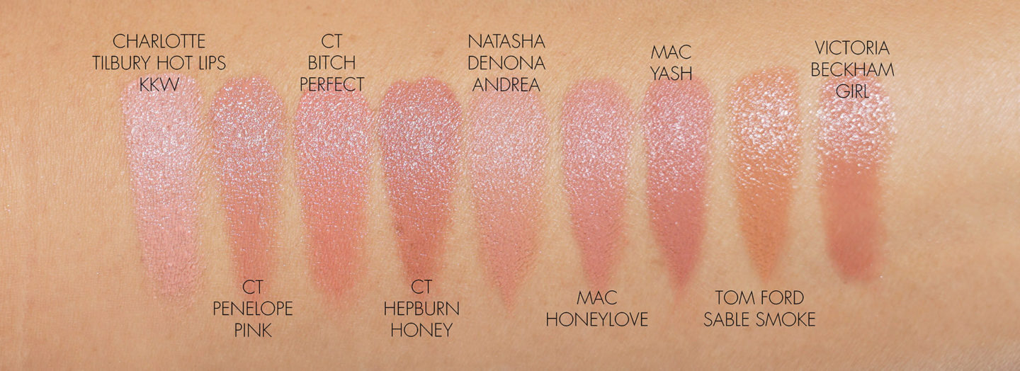 Natasha Denona Andrea Lipstick comparaisons d'échantillons | Le Look Book Beauté