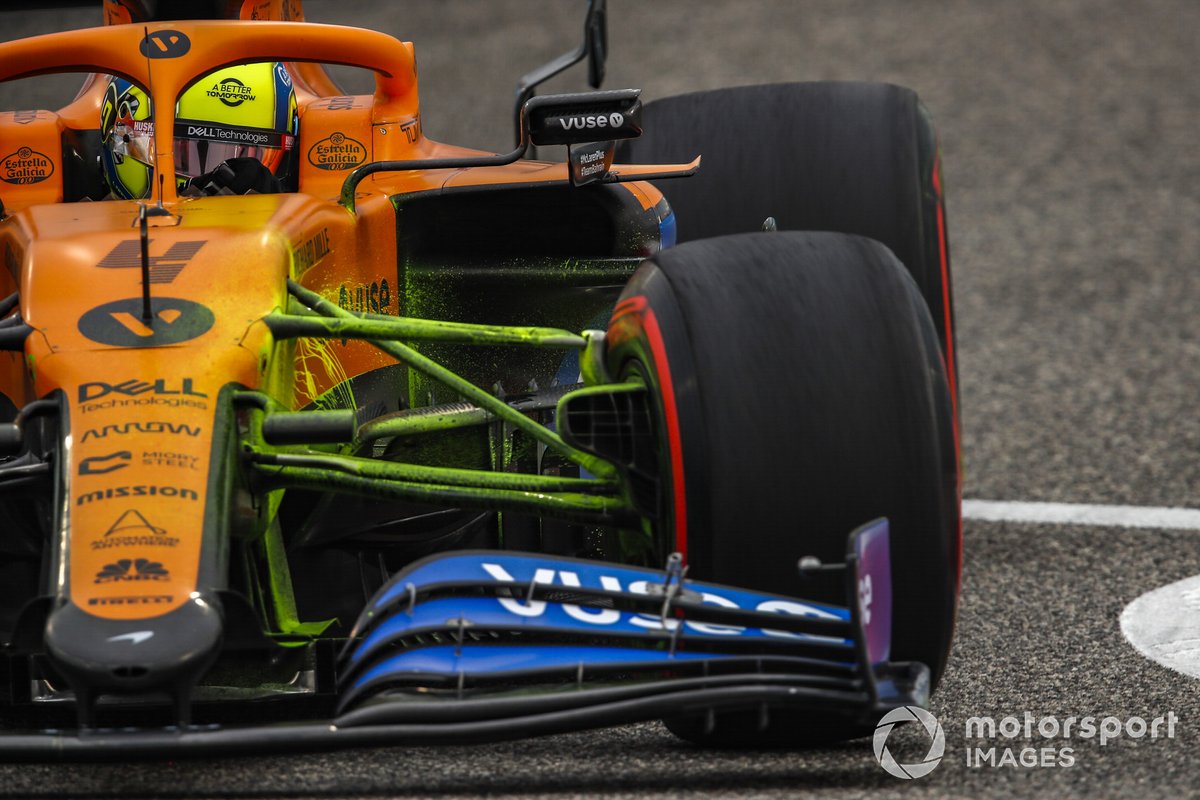 Peinture Flowviz sur la voiture de Lando Norris, McLaren MCL35