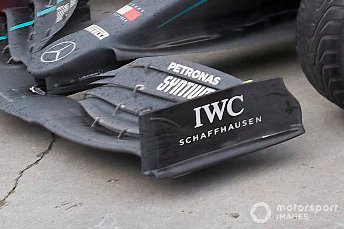 Détail de l'aileron avant de la Mercedes F1 W11