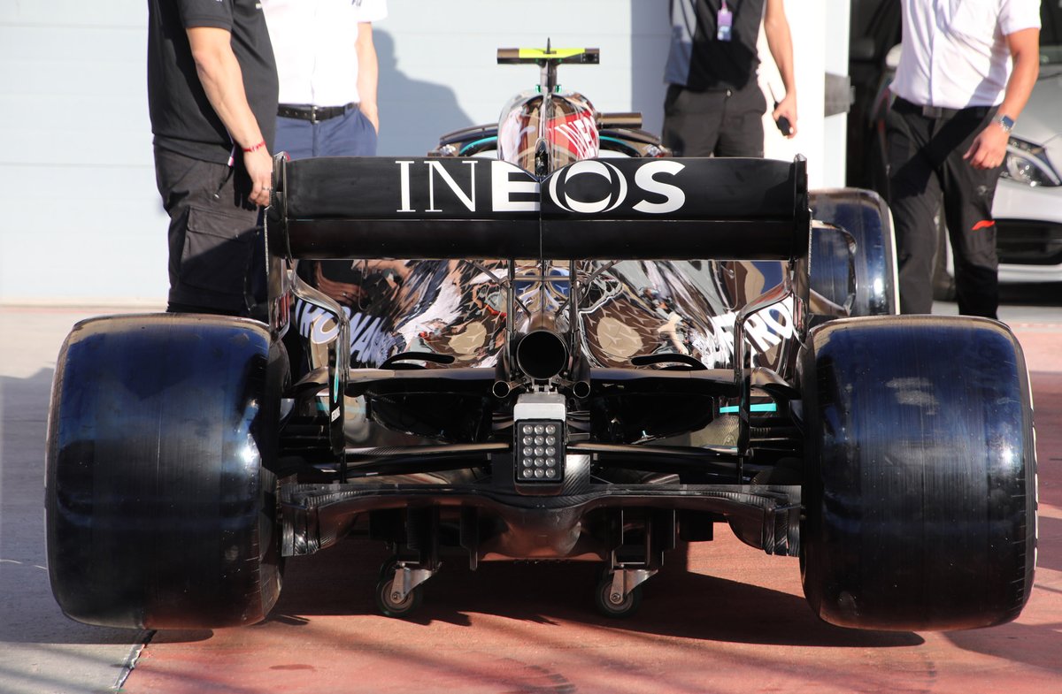 Détail de l'arrière de la Mercedes F1 W11