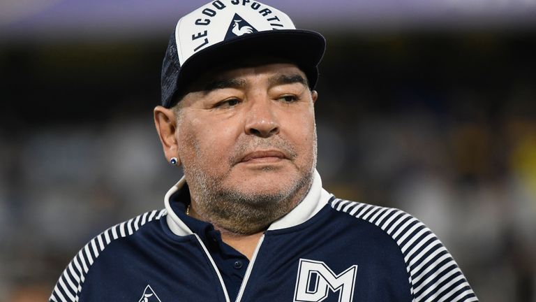 Maradona lors d'un match en mars