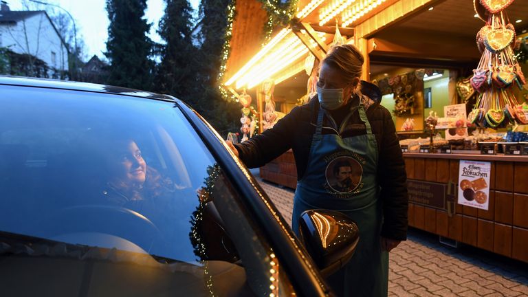 Un marché de Noël au volant à Landshut, Allemagne