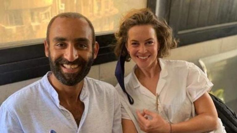 Le militant égyptien des droits humains Karim Ennarah et son épouse britannique Jessica Kelly.