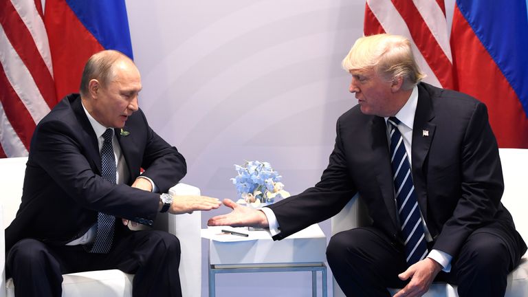 Le président Poutine et le président se rencontrent en Allemagne en juillet 2017