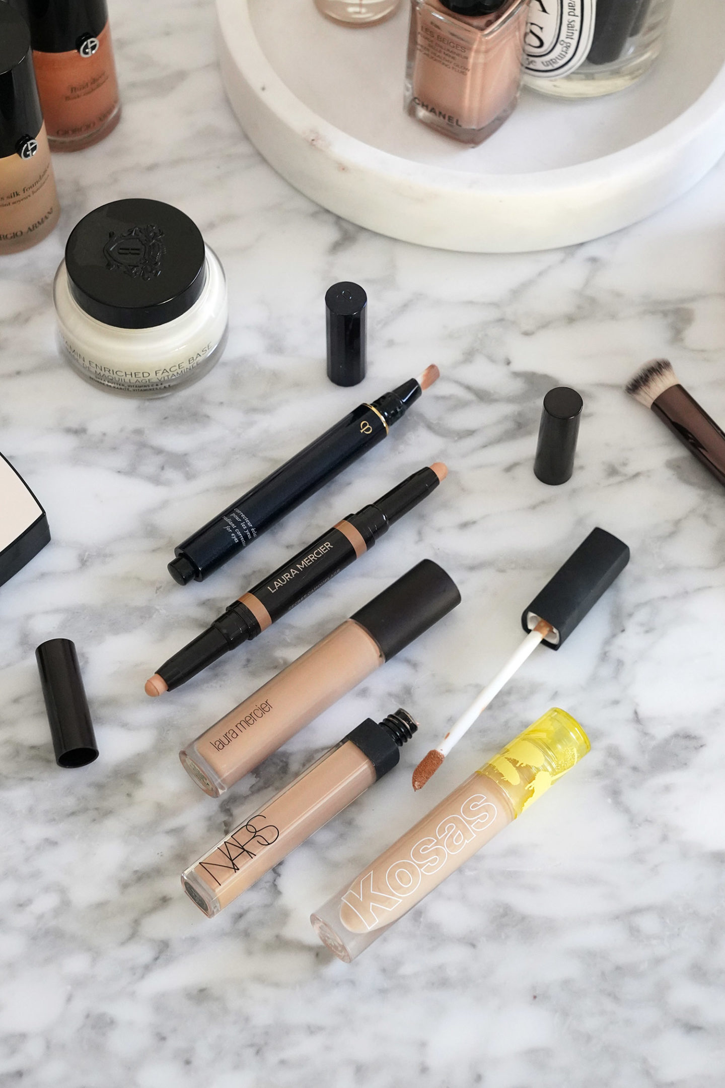 Meilleurs correcteurs Cle de Peau, Laura Mercier, NARS et Kosas