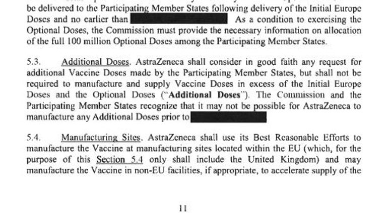 AstraZeneca s'engage à déployer ses `` meilleurs efforts raisonnables '' pour fabriquer son vaccin dans l'UE dans le cadre du contrat 